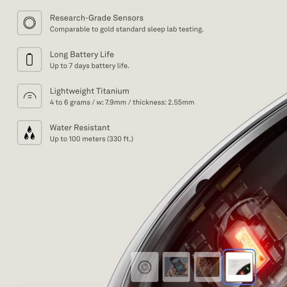 Oura Ring Gen 3 Heritage Black Size 8 and 9 - Picture 4 of 6